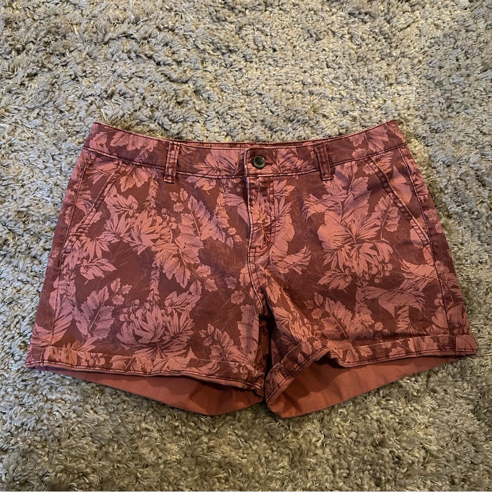 a.n.a Pink Jean Shorts with Floral Pattern